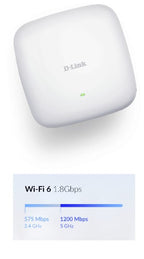 D-Link AX1800 1800 Mbit/s White Power over Ethernet (PoE)