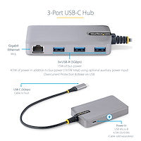 StarTech.com 5G3AGBB-USB-C-HUB laptop dock/port replicator Wired USB 3.2 Gen 1 (3.1 Gen 1) Type-C Gray