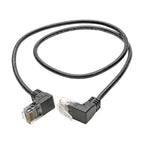 Tripp Lite Right-Angle Cat6 UTP Patch Cable (RJ45) - M/M, Gigabit, Snagless, Molded, Slim, Black, 0.61 m
