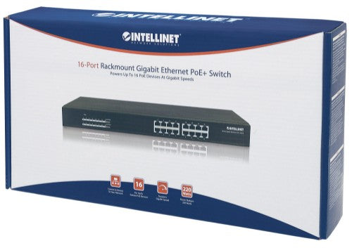 Intellinet 560993 network switch Unmanaged L2 Gigabit Ethernet (10/100/1000) Power over Ethernet (PoE) 1U Black
