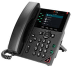 HP Poly VVX 350 6-Line IP Phone and PoE-enabled with Power Supply