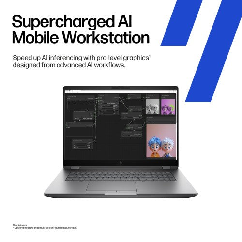 HP ZBook Fury G1i 16 Wolf Pro Security Edition Intel Core Ultra 7 265HX Mobile workstation 16" 2.5K 32 GB DDR5-SDRAM 512 GB SSD NVIDIA RTX Pro 1000 Blackwell Wi-Fi 7 (802.11be) Windows 11 Pro AI Workstation, AI PC Silver