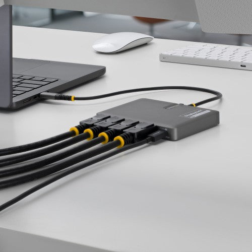 StarTech.com QUAD-USB-DP-ADAPT laptop dock/port replicator Wired USB 3.2 Gen 1 (3.1 Gen 1) Type-C Gray