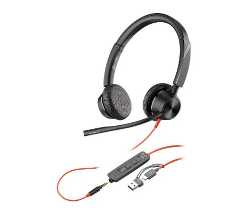 HP Poly Blackwire 3325 Headset +USB-C/A Adapter TAA