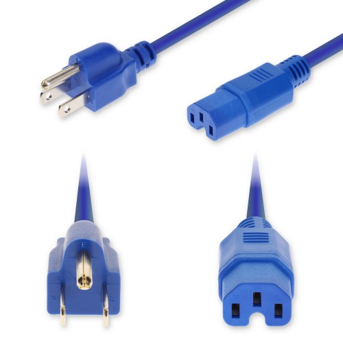 AddOn Networks ADD-N5152C15H14G3FBE power cable Blue 35.4" (0.9 m) NEMA 5-15P IEC C15