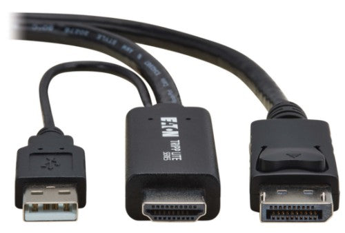 Eaton P567-02M-4K6 video cable adapter 78.7" (2 m) DisplayPort + USB Type-A HDMI Black