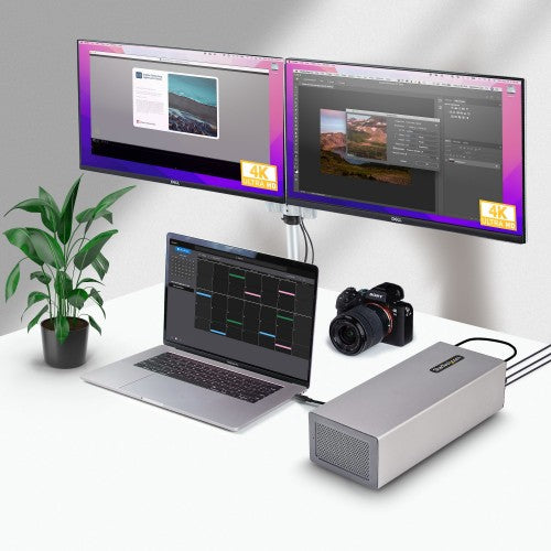 StarTech.com 2TBT3-PCIE-ENCLOSURE laptop dock/port replicator Wired Thunderbolt 3 Silver