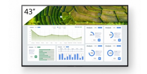 Sony FW-43BZ30L signage display Digital signage flat panel 43" LCD Wi-Fi 440 cd/m² 4K Ultra HD Black Android 24/7