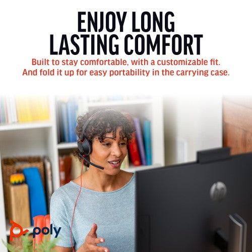 Poly Blackwire 5220 Stereo USB-C Headset +3.5mm Plug +USB-C/A Adapter (Bulk)