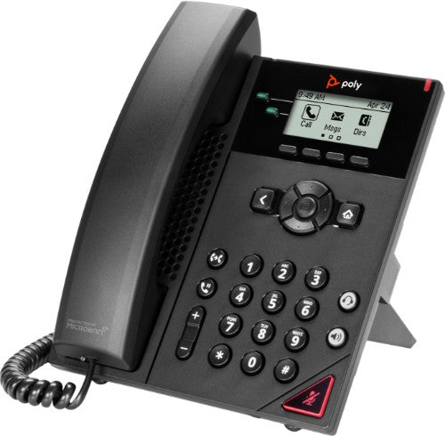 POLY VVX 150 2-Line IP Phone and PoE-enabled with Power Supply