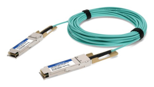 AddOn Networks 100G-QSFP-QSFP-AOC-0601-AO InfiniBand/fibre optic cable 236.2" (6 m) QSFP28 Aqua color, Stainless steel