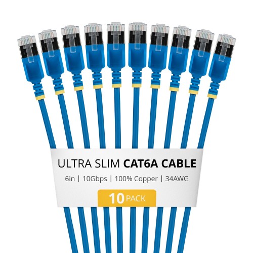 StarTech.com 6ASTP34BLS6IN10PK networking cable Blue 5.98" (0.152 m) Cat6a U/FTP (STP) Round