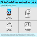 HP Premium Plus Photo Paper Satin 80 lb 4 x 6 in. (101 x 152 mm) 100 sheets