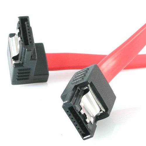 StarTech.com 12" latching - 1 Right Angle M/M SATA cable 11.8" (0.3 m) Red