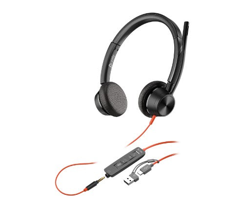 HP Poly Blackwire 3325 Headset +USB-C/A Adapter TAA