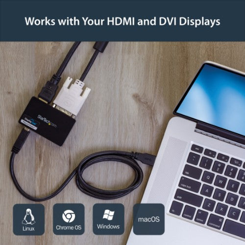 StarTech.com USB32HDDVII USB graphics adapter 2048 x 1152 pixels Black