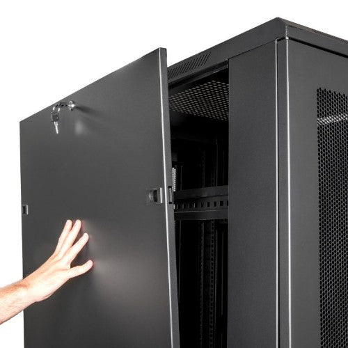 Rocstor Y10E066-B1 rack cabinet 24U Freestanding rack Black