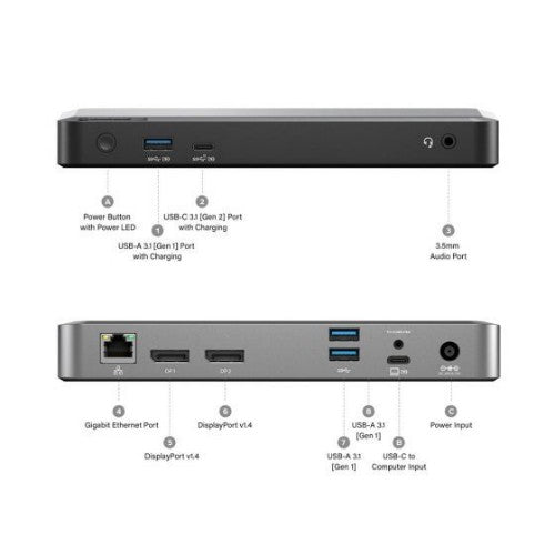 ALOGIC DUPRDX2-100 laptop dock/port replicator Wired USB 3.2 Gen 1 (3.1 Gen 1) Type-C Black, Gray