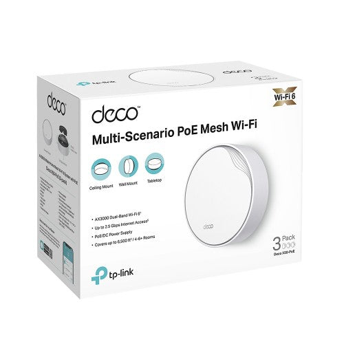 TP-Link DECO X50-PoE(3-PACK) Dual-band (2.4 GHz / 5 GHz) Wi-Fi 6 (802.11ax) White 2 Internal