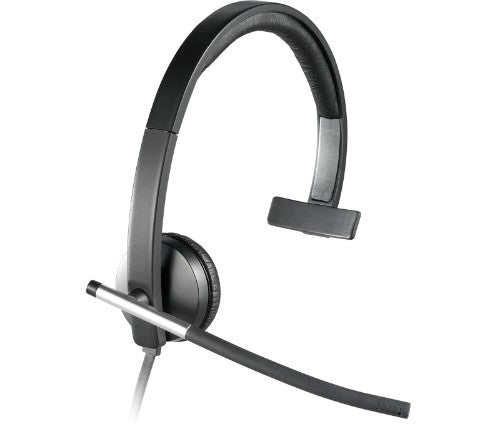 Logitech 981-000513 headphones/headset Wired Head-band Office/Call center USB Type-A Black, Silver