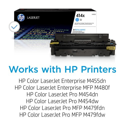 HP 414X High Yield Cyan Original LaserJet Toner Cartridge