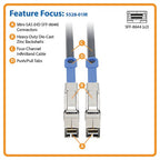 Tripp Lite S528-01M Serial Attached SCSI (SAS) cable 39.4" (1 m) 12 Gbit/s Black, Blue, Metallic