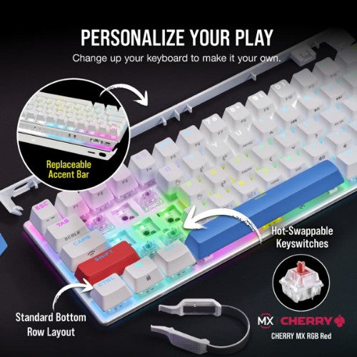 Corsair K70 PRO MINI keyboard Gaming USB + Bluetooth White