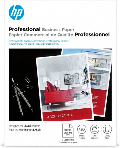 HP Professional Business Paper Glossy 52 lb 8.5 x 11 in. (216 x 279 mm) 150 sheets