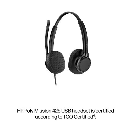 HP Poly Mission 425 Stereo USB Wired Headset (Bulk)