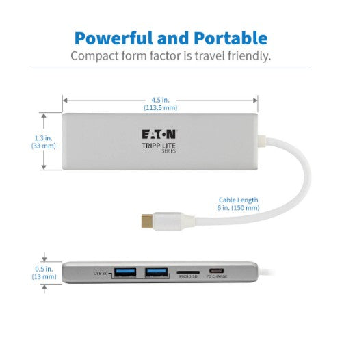Tripp Lite U442-DOCK10-S laptop dock/port replicator USB 3.2 Gen 2 (3.1 Gen 2) Type-C Silver
