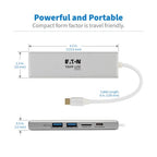 Tripp Lite U442-DOCK10-S laptop dock/port replicator USB 3.2 Gen 2 (3.1 Gen 2) Type-C Silver