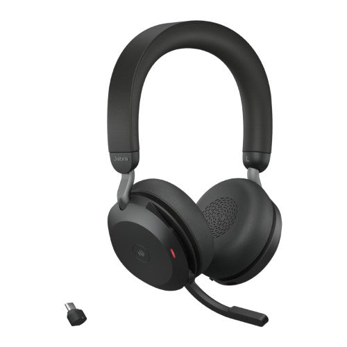 Jabra Evolve2 75 Headset Wireless Head-band Office/Call center USB Type-C Bluetooth Charging stand Black