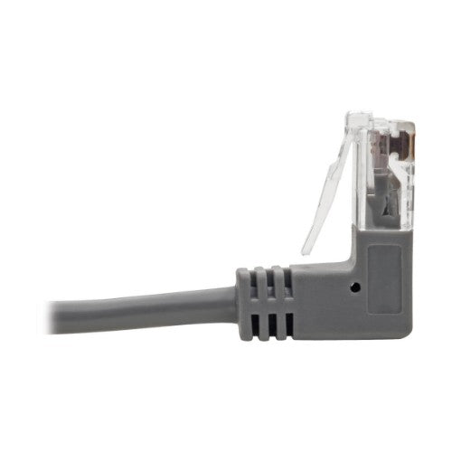 Tripp Lite Right-Angle Cat6 UTP Patch Cable (RJ45) - M/M, Gigabit, Snagless, Molded, Slim, Grey, 0.31 m