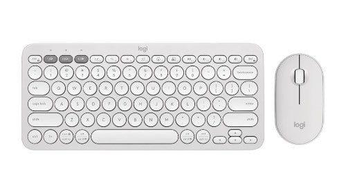 Logitech Pebble 2 Combo keyboard Mouse included Universal RF Wireless + Bluetooth QWERTY English White