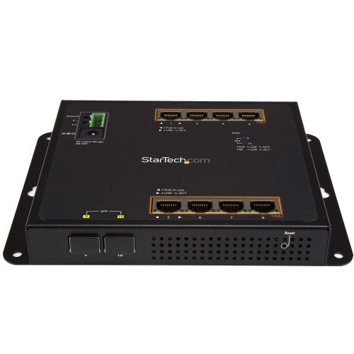 StarTech.com IES101GP2SFW network switch Managed L2 Gigabit Ethernet (10/100/1000) Power over Ethernet (PoE) Black