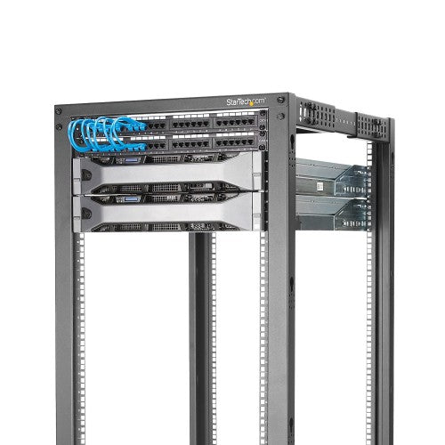 StarTech.com 4POSTRACK18U rack cabinet 18U Freestanding rack Black
