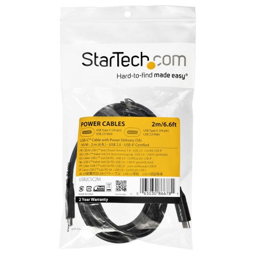 StarTech.com USB2C5C2M USB cable USB 2.0 78.7" (2 m) USB C Black