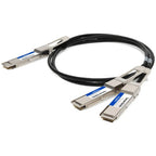 AddOn Networks DAC-Q56DD2Q282-5M-AO InfiniBand/fibre optic cable 98.4" (2.5 m) QSFP-DD 2x QSFP28 Black, Metallic