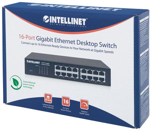 Intellinet 561068 network switch Unmanaged L2 Gigabit Ethernet (10/100/1000) 1U Black