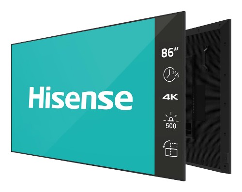 Hisense 86” 4K IPS UHD Digital Signage Display - 24/7 Operation Digital A-board 86" Wi-Fi 500 cd/m² 4K Ultra HD Black Android 11 24/7