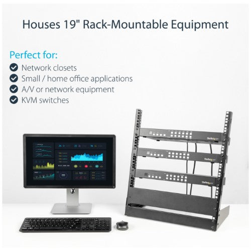 StarTech.com RK12OD rack cabinet 12U Freestanding rack Black