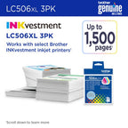 Brother LC506XL3PKS ink cartridge 3 pc(s) Original High (XL) Yield Cyan, Magenta, Yellow
