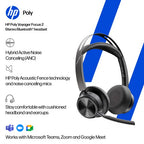 HP Poly Voyager Focus 2 USB-C-C Headset +USB-C/A Adapter TAA