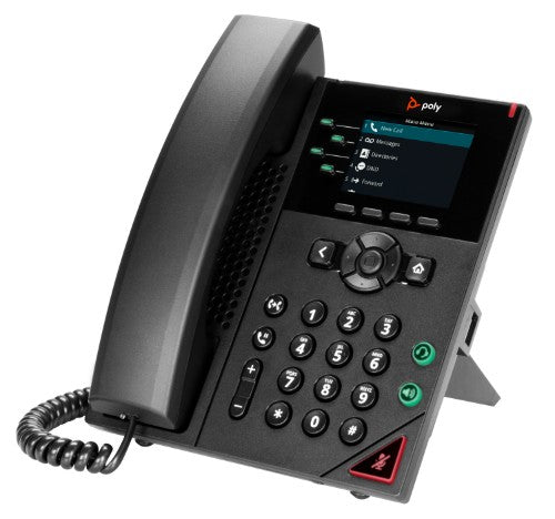 HP Poly VVX 250 4-Line IP Phone and PoE-enabled with Power Supply