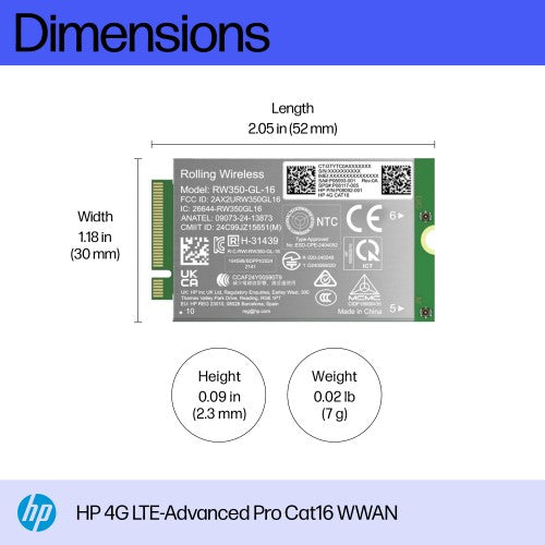 HP 4G LTE-Advanced Pro Cat16 WWAN interface cards/adapter