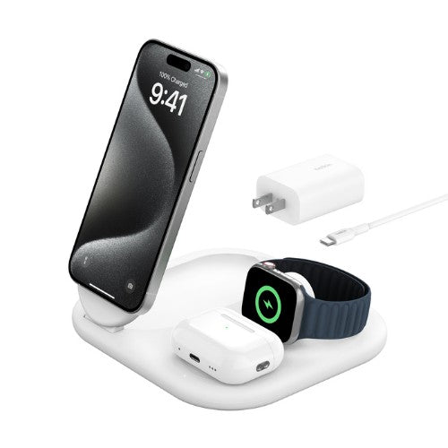 Belkin BoostCharge Headphones, Smartphone, Smartwatch White USB Wireless charging Fast charging Indoor