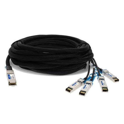 AddOn Networks ADD-QCISPA-PDAC5M InfiniBand/fibre optic cable 196.9" (5 m) QSFP+ 4x SFP+ Black