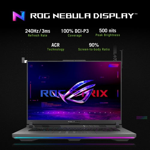 ASUS ROG Strix G16 Laptops AMD Ryzen™ 9 9955HX3D Laptop 16" WQXGA 16 GB DDR5-SDRAM 1 TB SSD NVIDIA GeForce RTX 5070 Ti Wi-Fi 6E (802.11ax) Windows 11 Home Gray