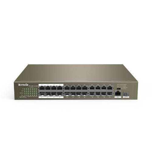 Tenda TEF1126P-24-250W network switch Unmanaged Fast Ethernet (10/100) Power over Ethernet (PoE) Gray