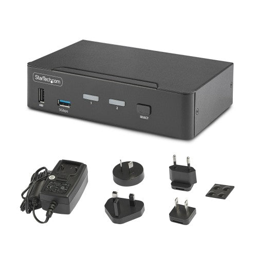 StarTech.com D86A2-2-PORT-8K-KVM KVM switch Black